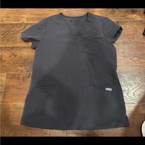 Figs Charcoal Gray Scrub Top